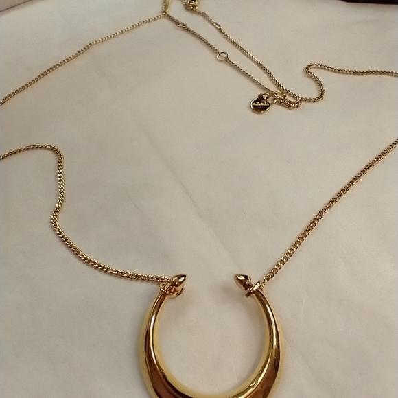 Stella and Dot double horn gold tone necklace - Picture 2 of 4
